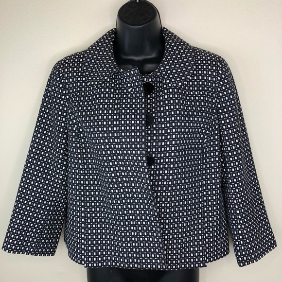 Ann Taylor - Black & White Tweed Blazer -Size 2 - Picture 3 of 4